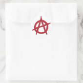 Rotes Anarchie-Symbol Runder Aufkleber (Tasche)