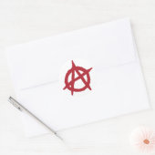 Rotes Anarchie-Symbol Runder Aufkleber (Umschlag)