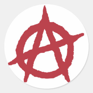Rotes Anarchie-Symbol Runder Aufkleber