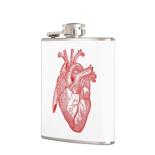 Rotes anatomisches Herz Flachmann (Links)