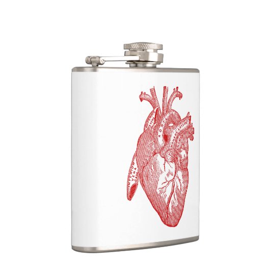 Rotes anatomisches Herz Flachmann (Rechts)