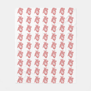 Rotes anatomisches Herz Fleecedecke