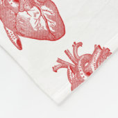 Rotes anatomisches Herz Fleecedecke (Ecke)