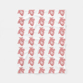 Rotes anatomisches Herz Fleecedecke (Vorderseite)