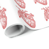 Rotes anatomisches Herz Geschenkpapier (Rolleneckpunkt)