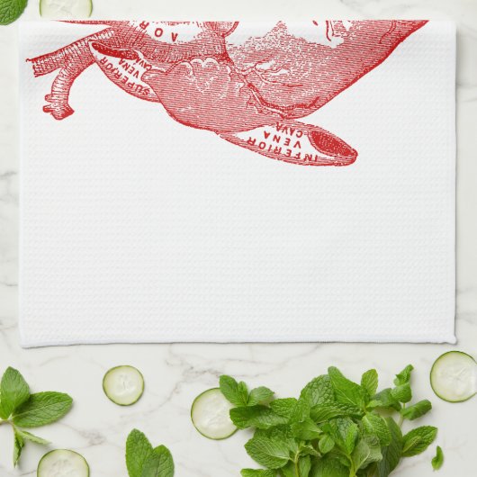 Rotes anatomisches Herz Handtuch (Gefaltet)