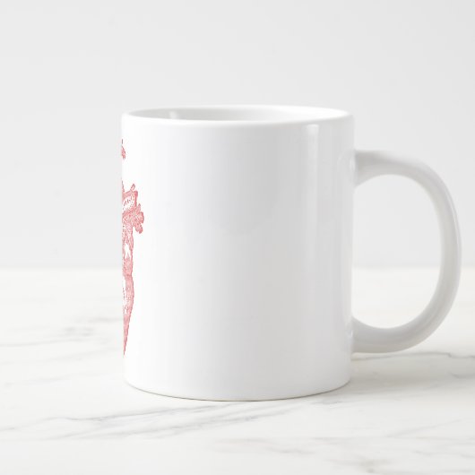 Rotes anatomisches Herz Jumbo-Tasse (Rechts)