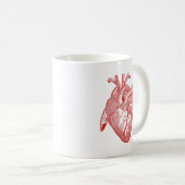 Rotes anatomisches Herz Kaffeetasse (VorderseiteRechts)