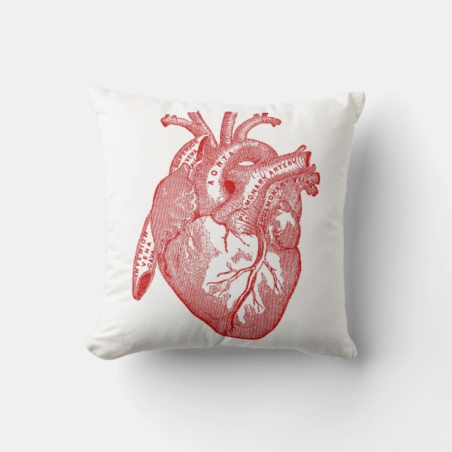 Rotes anatomisches Herz Kissen (Vorderseite)