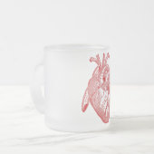 Rotes anatomisches Herz Mattglastasse (Vorderseite Links)