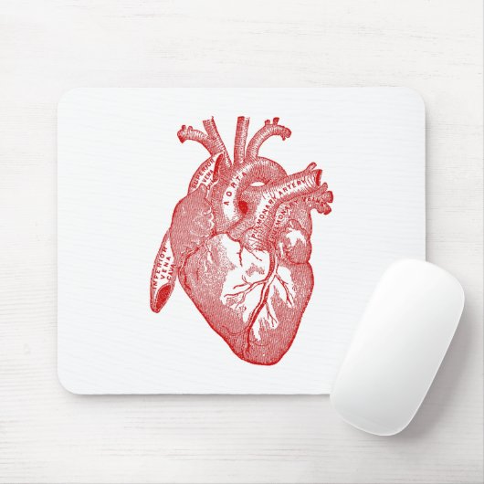 Rotes anatomisches Herz Mousepad (Mit Mouse)