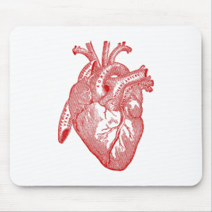 Rotes anatomisches Herz Mousepad