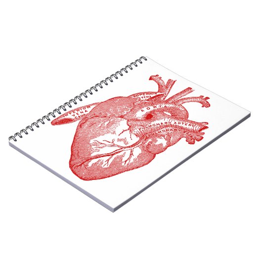 Rotes anatomisches Herz Notizblock (Linke Seite)