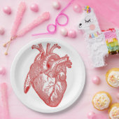 Rotes anatomisches Herz Pappteller (Party)