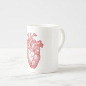 Rotes anatomisches Herz Porzellantasse (Vorderseite Rechts)