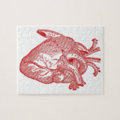 Rotes anatomisches Herz Puzzle (Horizontal)