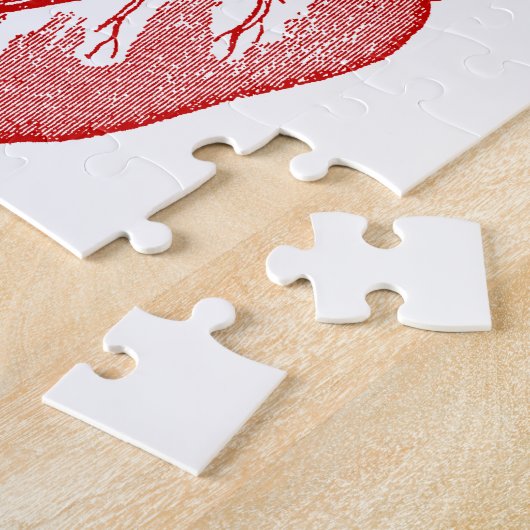 Rotes anatomisches Herz Puzzle (Seite)