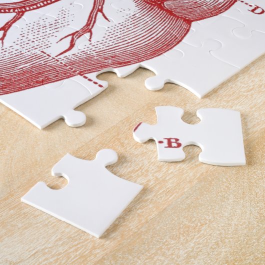 Rotes anatomisches Herz Puzzle (Seite)