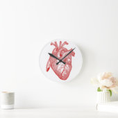 Rotes anatomisches Herz Runde Wanduhr (Zuhause)