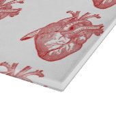 Rotes anatomisches Herz Schneidebrett (Ecke)