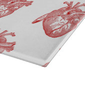 Rotes anatomisches Herz Schneidebrett (Ecke)