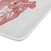Rotes anatomisches Herz Schneidebrett (Ecke)