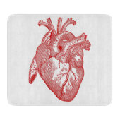 Rotes anatomisches Herz Schneidebrett (Vorderseite)