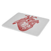 Rotes anatomisches Herz Schneidebrett (Ecke)