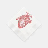 Rotes anatomisches Herz Serviette (Ecke)
