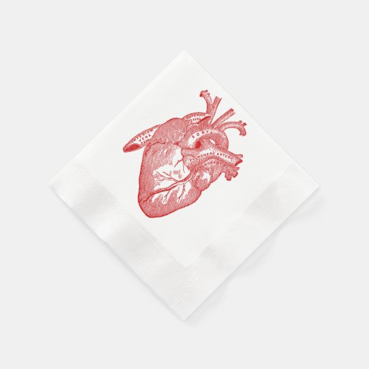 Rotes anatomisches Herz Serviette (Ecke)