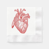 Rotes anatomisches Herz Serviette (Vorderseite)