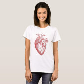 Rotes anatomisches Herz T-Shirt (Vorne ganz)