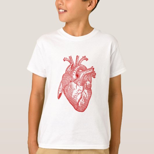 Rotes anatomisches Herz T-Shirt (Vorderseite)