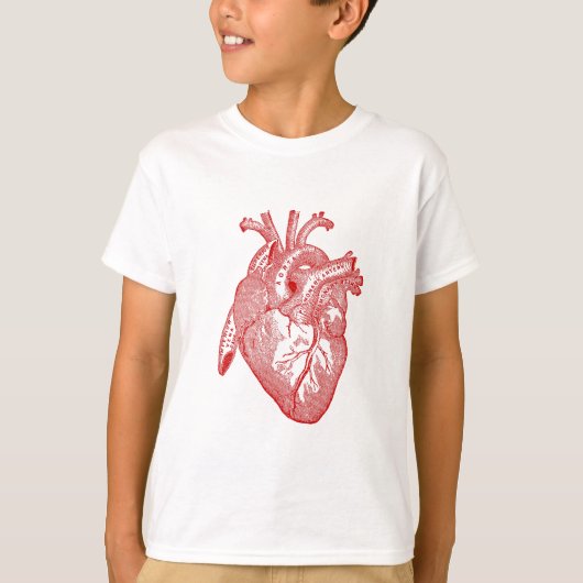 Rotes anatomisches Herz T-Shirt (Vorderseite)