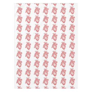 Rotes anatomisches Herz Tischdecke