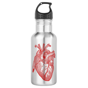 Rotes anatomisches Herz Trinkflasche