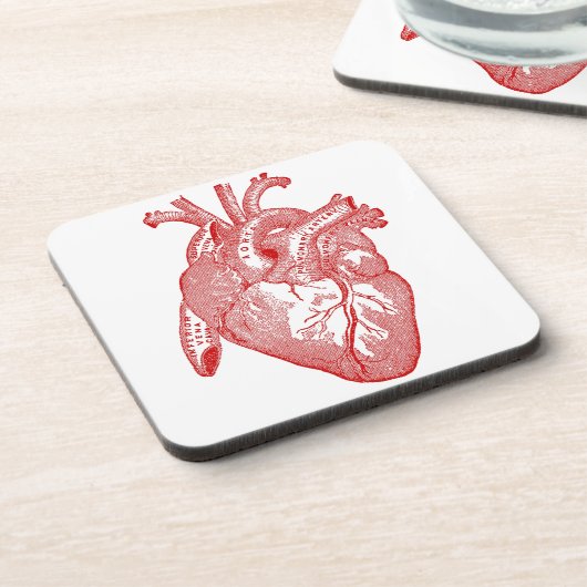 Rotes anatomisches Herz Untersetzer (Linke Seite)