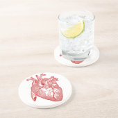 Rotes anatomisches Herz Untersetzer (Seite)
