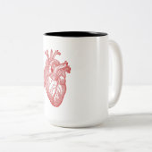 Rotes anatomisches Herz Zweifarbige Tasse (VorderseiteRechts)