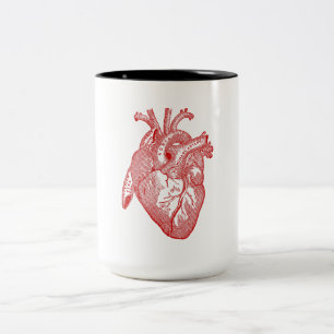 Rotes anatomisches Herz Zweifarbige Tasse
