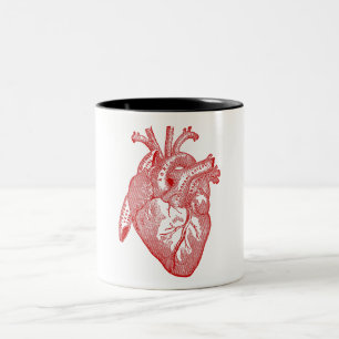 Rotes anatomisches Herz Zweifarbige Tasse