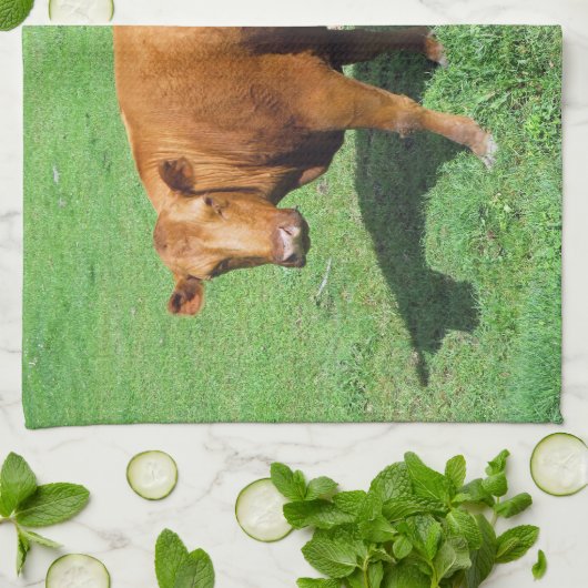 Rotes Angus Geschirrtuch (Gefaltet)