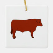 Rotes Angus Stier Keramikornament (Vorderseite)