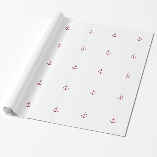 Rotes Anker-nautischPackpapier Geschenkpapier (Ungerollt)