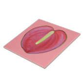 Rotes Anthurium Blume auf Keramik Tile Fliese (Seite)