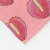 Rotes Anthurium Blume Nahtloses Muster Fleecedecke (Ecke)
