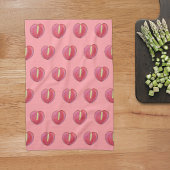 Rotes Anthurium Blume Nahtloses Muster Geschirrtuch