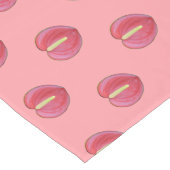 Rotes Anthurium Blume Nahtloses Muster Großer Tischläufer (Ecke)