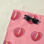 Rotes Anthurium Blume Nahtloses Muster Strandtuch (Beispiel)