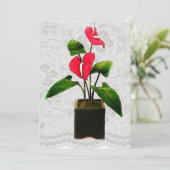 Rotes Anthurium in Planter Einladung (Stehend Vorderseite)